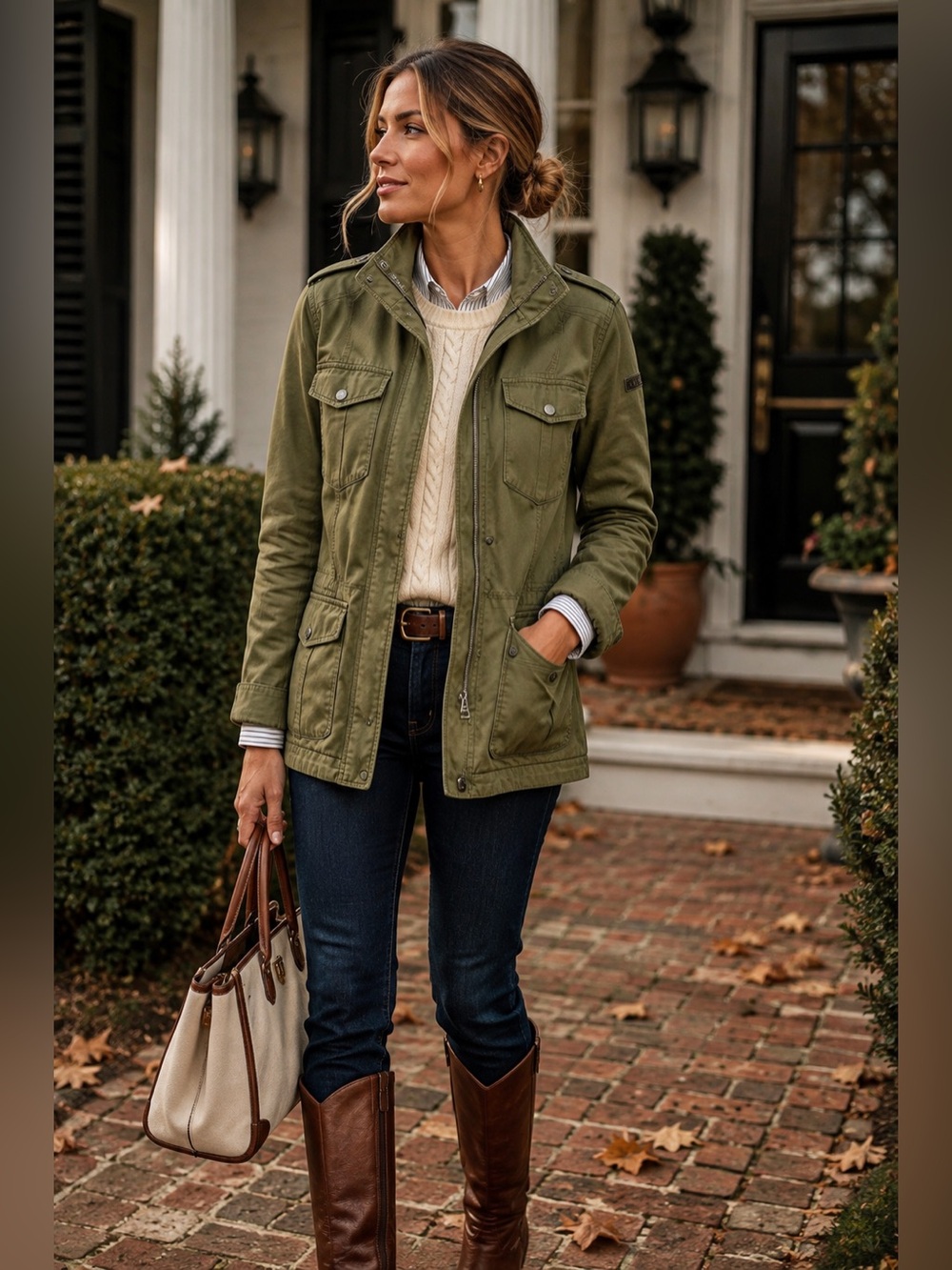 Abercrombie & Fitch Olive Military Field Jacket XS Utility Heritage Fall